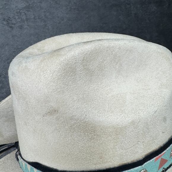 Western Cowboy BULLHIDE FUR Hat BY MonteCarlo HAT COMPANY SMALL SIZE UNISEX - Picture 12 of 14